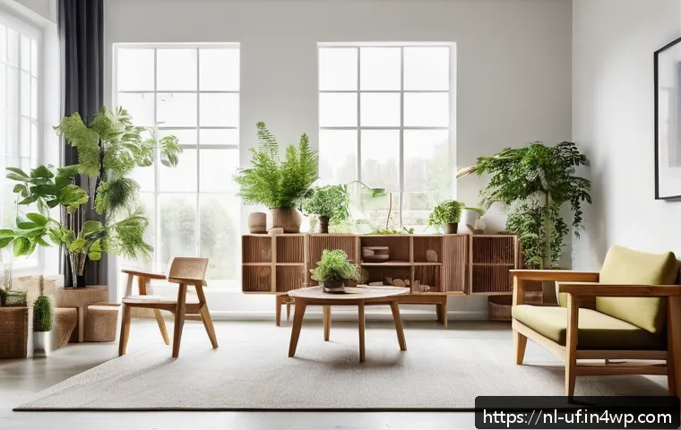 제약 기반 창의성의 성공적 적용 사례 분석 - A modern Dutch design studio interior showcasing sustainable furniture made exclusively from recycle...